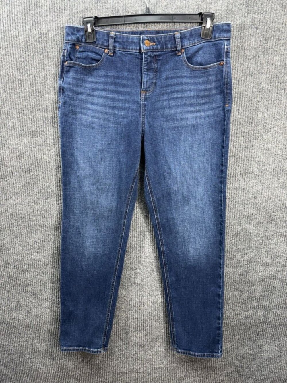 Talbots Ankle Jeans Women’s 12 Blue Denim Simply Flattering Medium Wash Stretch - Picture 1 of 8